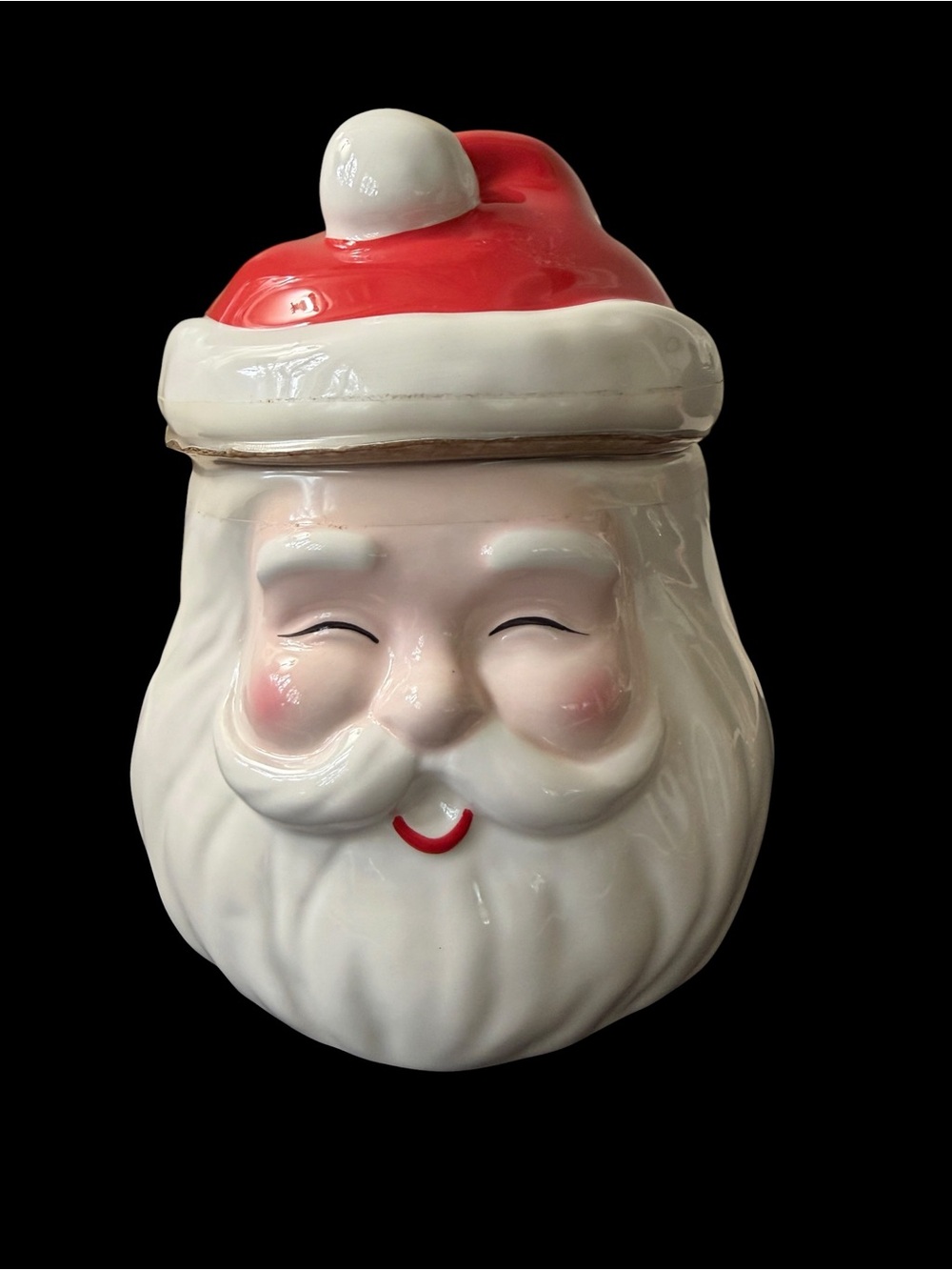Threshold Ceramic Santa Head Cookie/ Candy Jar - Red and White
